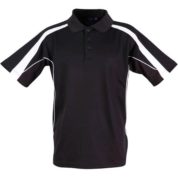 Loyal | Mens TrueDry Contrast Sport Polo Shirt Black+White XS