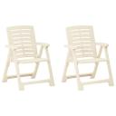 vidaXL - 3 Piece Folding Bistro Set Plastic - White