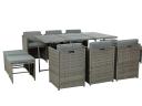 Gardeon Outdoor Dining Set 11 Piece Wicker Table Chairs Setting - Grey