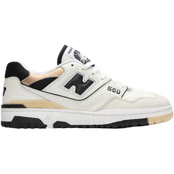 New Balance Mens Bb550 - Shoes White/Black/Gold Size 12.0