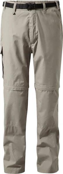 Craghoppers Mens Kiwi Convertible Trousers Taupe 34L Polyester Cotton Mens Trousers