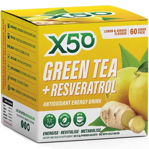 Green Tea X50 - 60 Serves Lemon Ginger