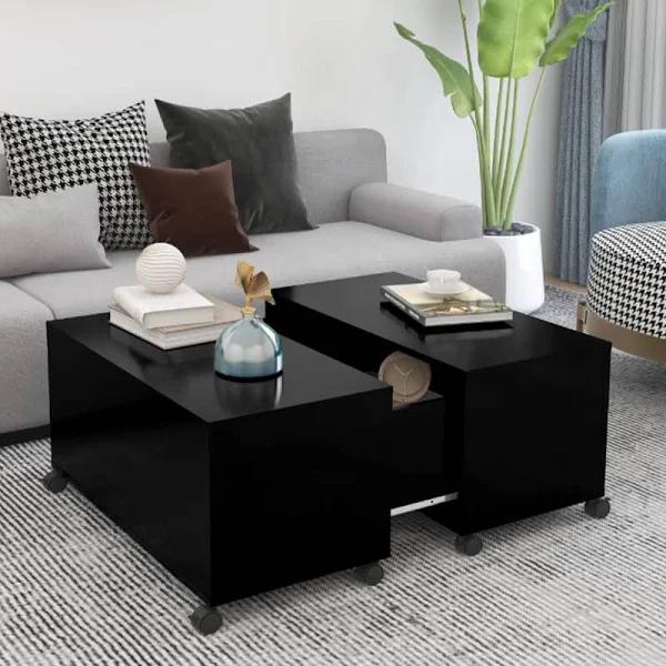 vidaXL - Coffee Table Chipboard - Black - 75x75x38 cm