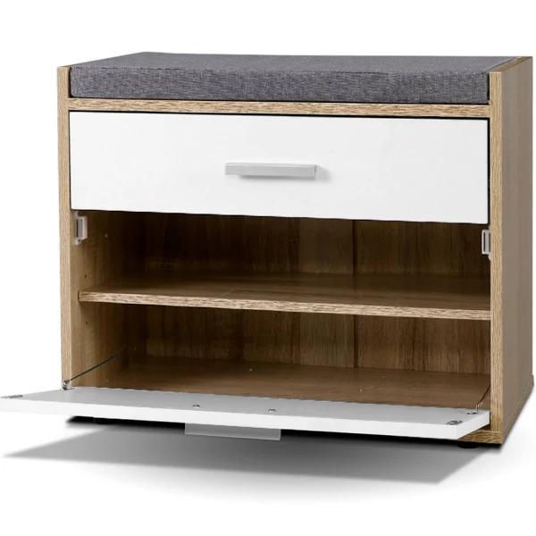 Artiss Shoe Cabinet Bench Shoes Storage Organiser Rack Fabric Seat Wooden