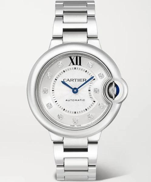 Cartier - Ballon Bleu De Cartier Automatic 33mm Stainless Steel and Diamond Watch - Silver - One Size - Net A Porter