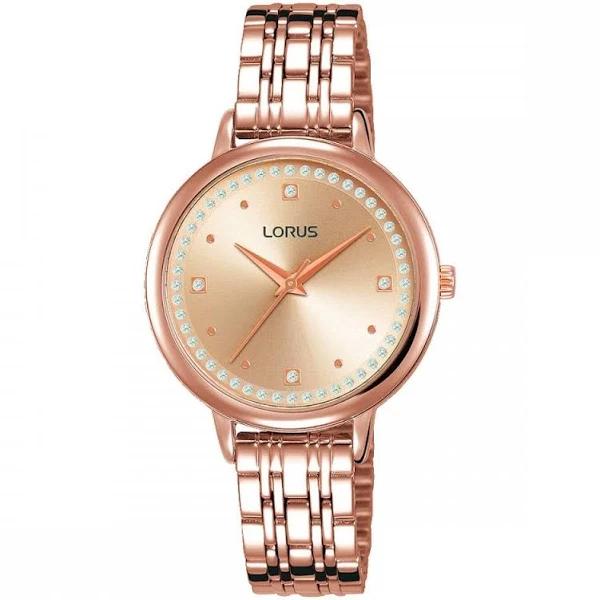 Lorus Ladies Rose Gold Stone Set Watch RG298PX-9