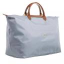 Longchamp 'Le Pliage Original' Grey Tote Bag with Embossed Logo and Le