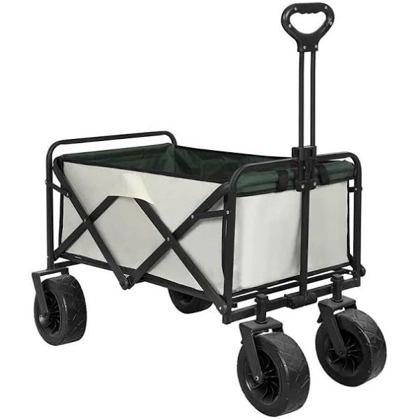 Lambu Garden Camping Trolley Outdoor Garden Wagon Cart Folding Widen Large Picnic Beige