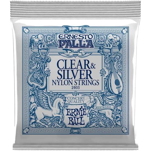 Ernie Ball 2403 Ernesto Palla Clear & Silver Nylon Classical Guitar Strings