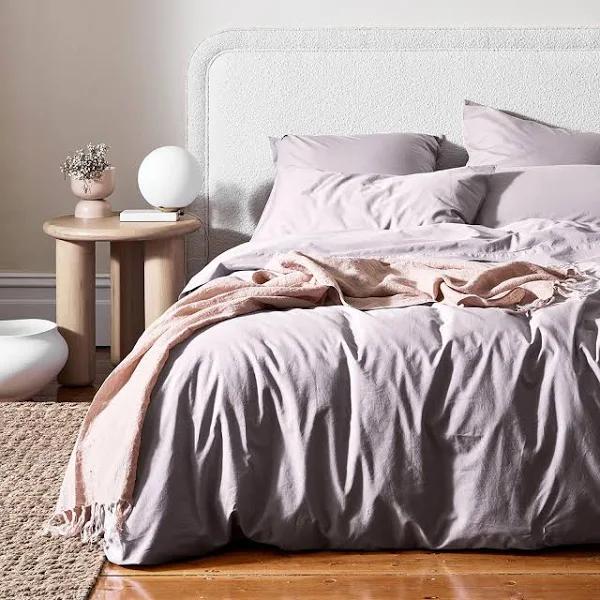 Aura Halo Organic Cotton Quilt Cover Range Dusk - King / Pink