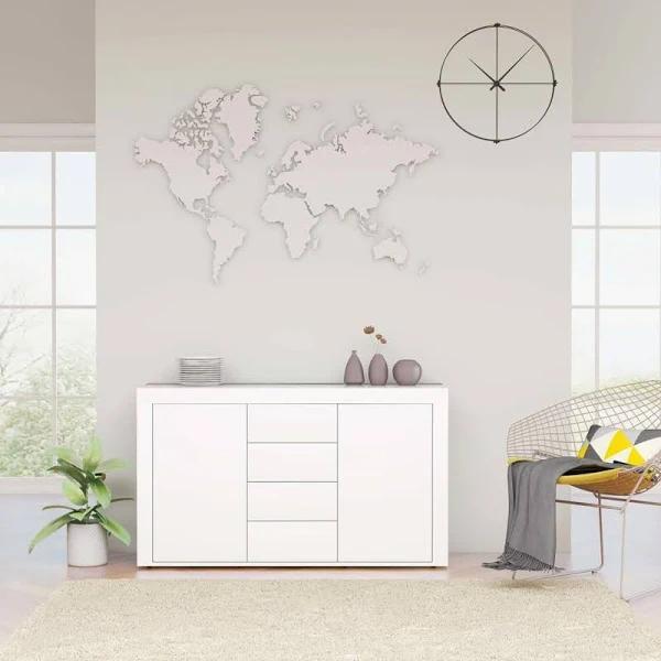 vidaXL - Sideboard Chipboard - High Gloss White - 120x36x69 cm