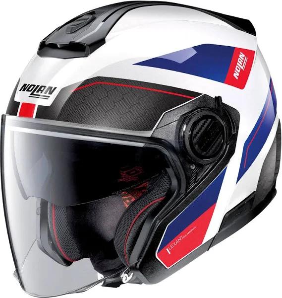 Nolan N40-5 Pivot N-COM Jet Helmet, white-red-blue, Size L