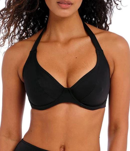 Freya Jewel Cove UW Halter Bikini Top Plain Black