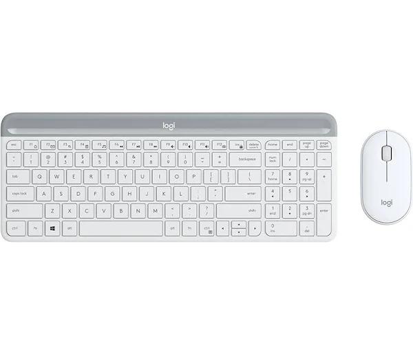 Logitech Slim Wireless and Mouse Combo MK470 Keyboard USB QWERTY English White