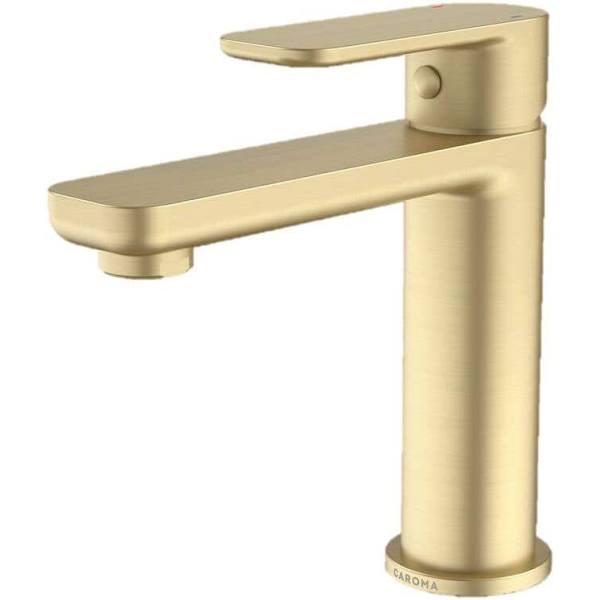 Caroma Brushed Brass Luna Basin Mixer