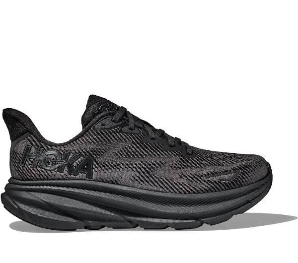 Hoka Clifton 9 Mens Shoe - Wide - US 9.5 / Black/Black