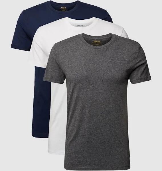 Polo Ralph Lauren 3 Pack Crew Neck T-shirts - White, Navy & Grey