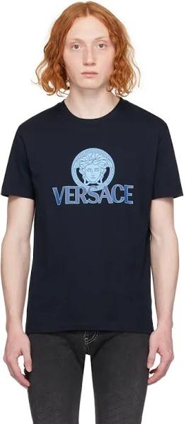 Versace Medusa Logo T-Shirt, Male, Blue