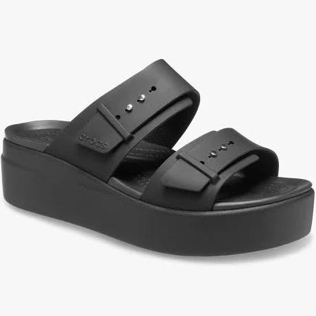 Crocs Brooklyn Buckle Low Wedge - Black W11