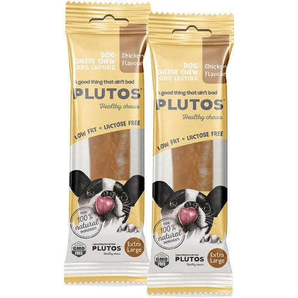 Plutos Healthy Chews Cheese and Chicken Long Lasting Healthy Chew XLarge Treat For Dogs 240gm by Budget Pet Products