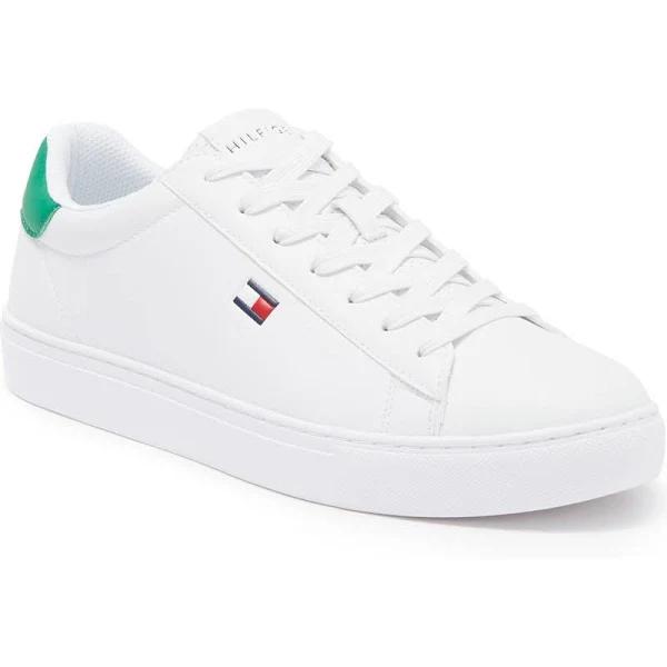 Tommy Hilfiger Men's Brecon Casual Sneakers - White & Green - White - Size 8 US