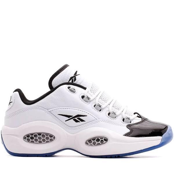 Reebok Question Low 'Patent Black Toe' Sneakers | White | Men's Size 9