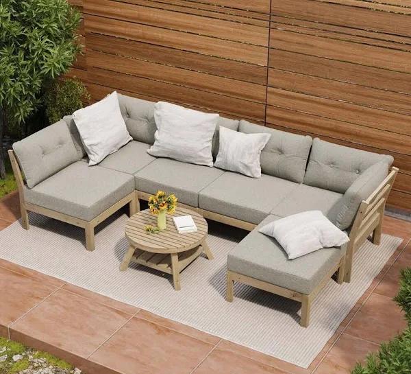 Morelos 5 Seater Outdoor Lounge Set with Ottoman