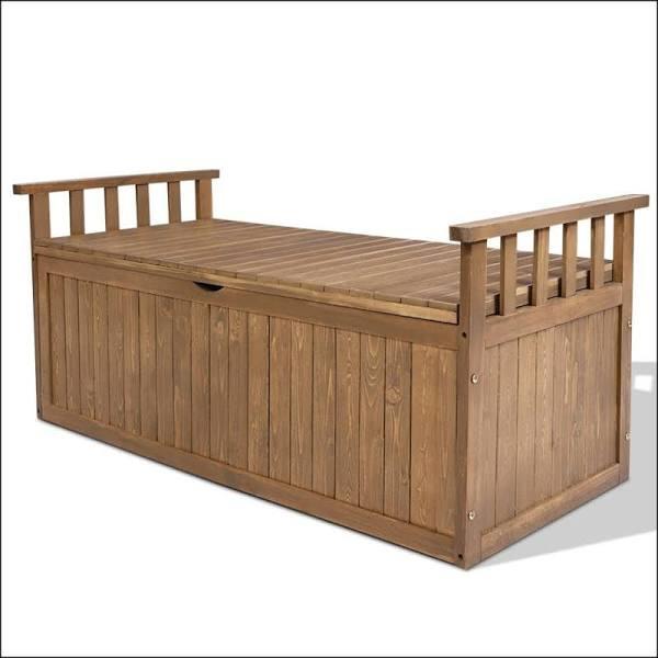 Gardeon Outdoor Storage Box Wooden Garden Bench 128.5cm