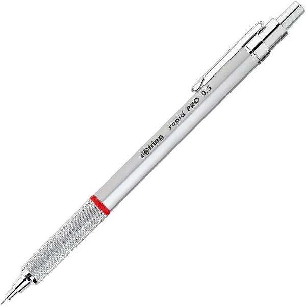 Rotring 1904255 Rapid Pro Mechanical Pencil, 0.5 mm, Silver Chrome