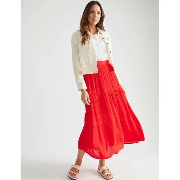 Katies Tiered Midi Skirt - Size 18 - Womens