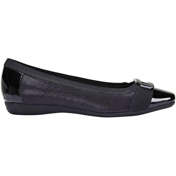 Easy Steps Tamsin Black Patent/Print Flat Shoes Black 5.5