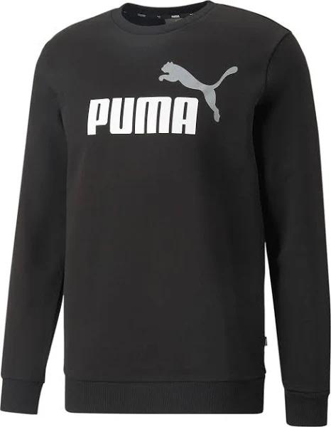 Decathlon - Puma Ess+ 2 Col Big Logo Crew Men's Sweater fl - Black | Buy Online With AfterPay & Zip