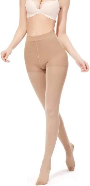 SWOLF Compression Pantyhose Women Men, Closed Toe 20-30 mmHg Graduated Firm Support Compression Stockings Hose - Waist High Edema Moderate Varicose