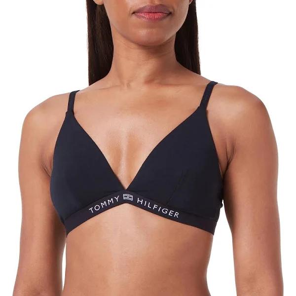 Tommy Hilfiger Tonal Logo Bra Navy Blue White - L