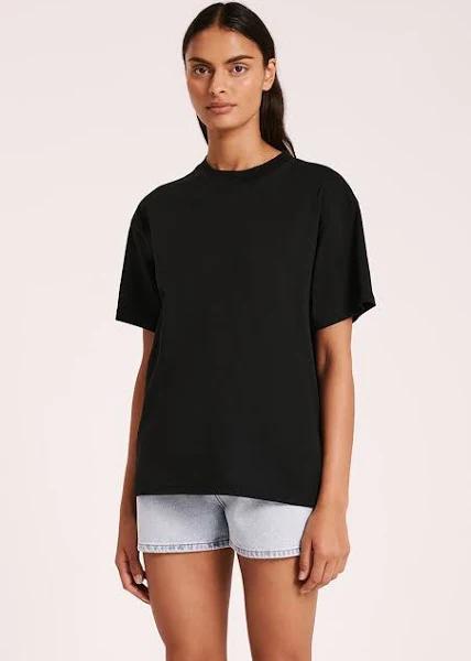 Womens Organic Boyfriend Tee Cotton Blacks Size XXS