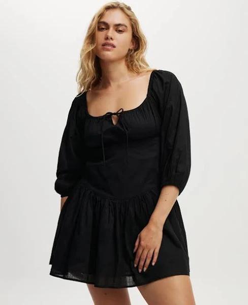 Cotton On - Women's Black Mini Dresses - Nellie Long Sleeve Mini Dress - Size 6 at The Iconic