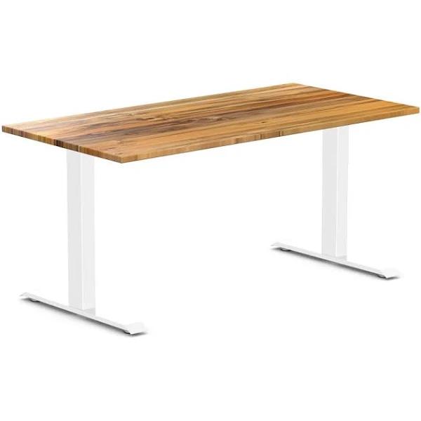 Desky Zero Hardwood Office Desk - Teak / 1500x750mm / White