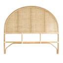 Lennox Rounded Rattan Bedhead Queen Size Natural