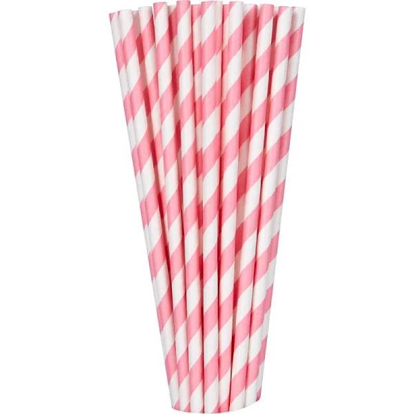 Paper Straws 24 Pack - Pink