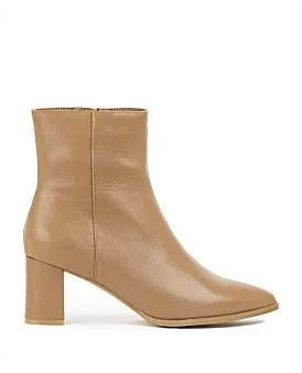 David Jones Edward Meller Zomo60 Block Heel Ankle Boot in Tanbcalf, Size 37 EU