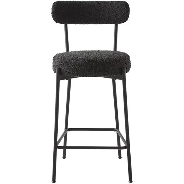 Adairs Remi Black Boucle Counter Chair - Counter Stool