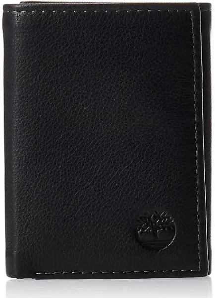 TimberlandMens Exclusive Blix Fine Leather Trifold Wallet, Black, One Size US