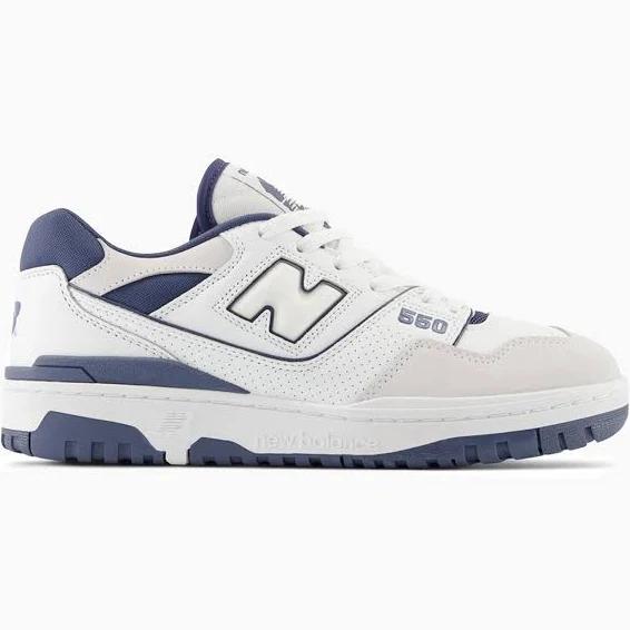 New Balance Unisex 550 White/Vintage Indigo - Size 7