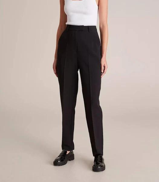 Preview High Waist Tapered Full Length Pants | Black | Size 18