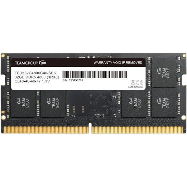 Team Group Elite 32GB DDR5-4800 SODIMM Memory [TED532G4800C40-S01]