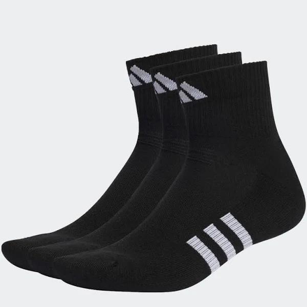 Adidas Performance Cushioned Mid-Cut Socks White Black (3 Pairs) - M