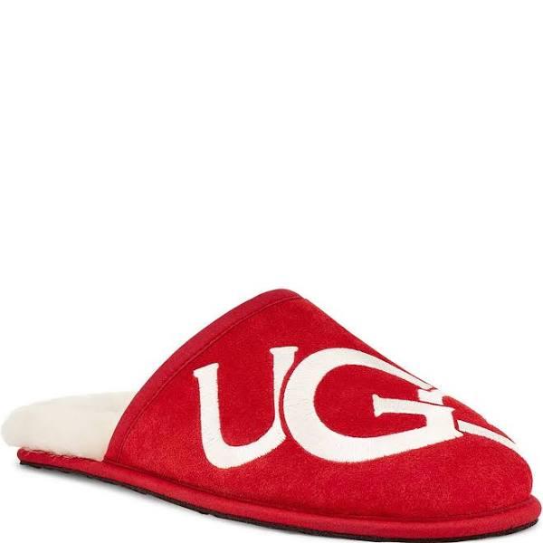 Ugg Mens Scuff Logo Slipper 9 Samba Red/Cream, Men's