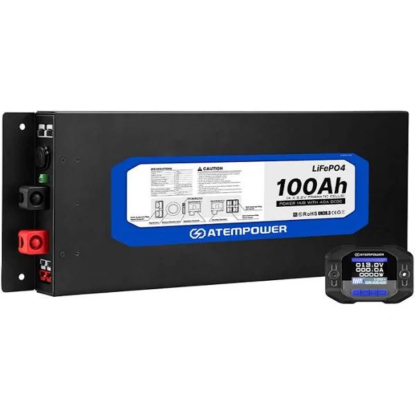 Atempower ATEM Power 12V 100Ah Slimline Lithium Battery Built-in 40A DC to DC Charger