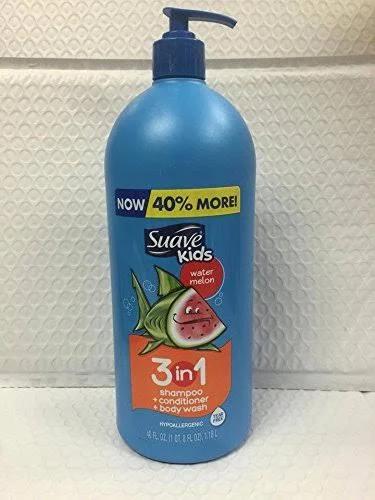 Suave Kids Shampoo + Conditioner + Body Wash, 3 in 1, Watermelon Wonder - 40 fl oz