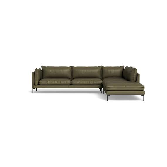 Panama Leather Modular Sofa Green by Freedom, 100% Leather